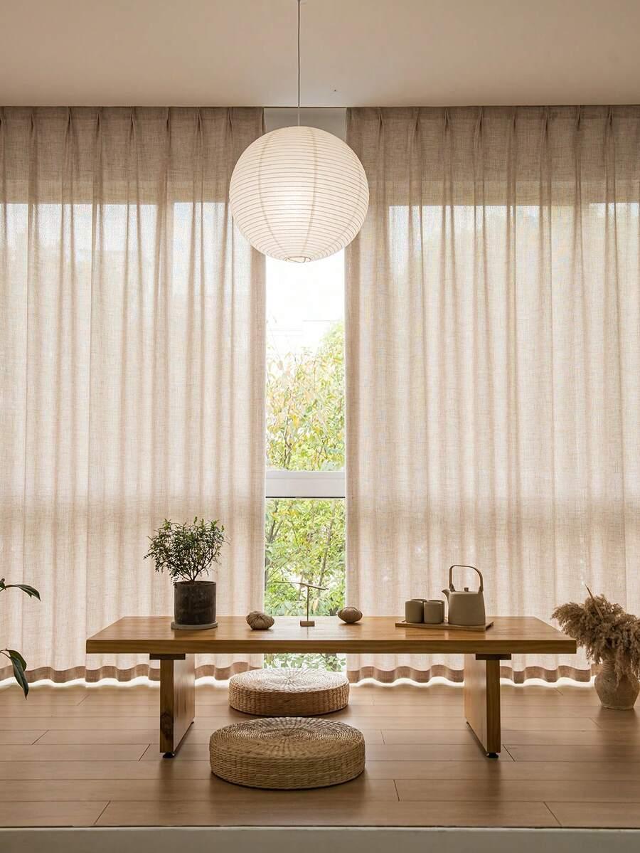 SHEIN BEŻOWA ZASŁONA NA OKNO S07__200X260