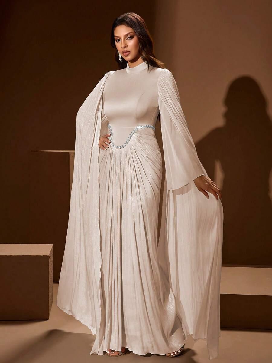SHEIN BEŻOWA MAXI SUKIENKA S06__XL