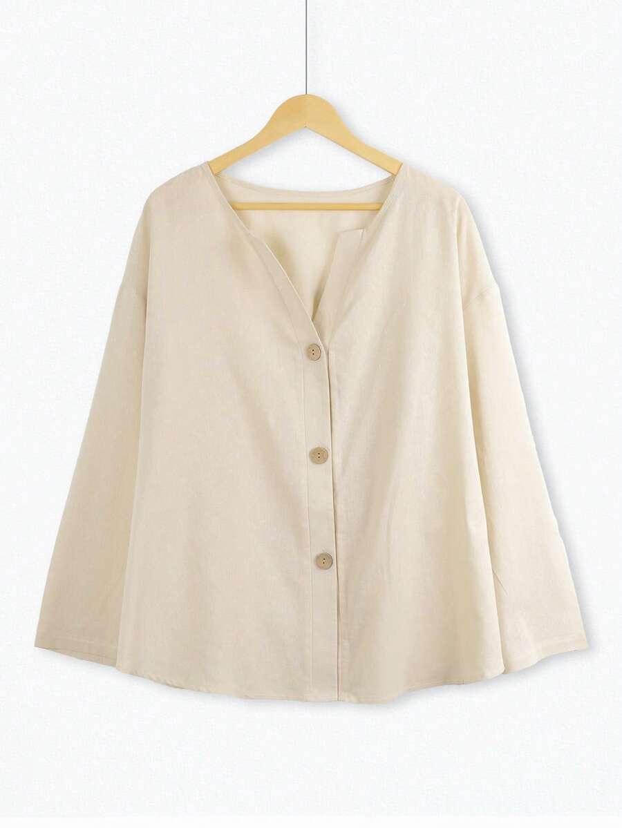 SHEIN BEŻOWA KOSZULA GUZIKI PK01__48