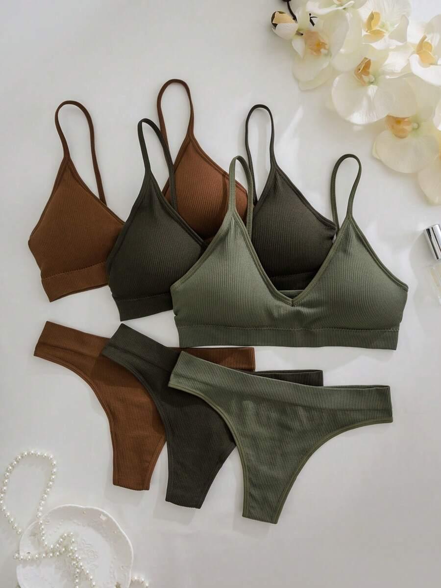 SHEIN KOMPLET BIUSTONOSZ MAJTKI 3-PACK S06__S