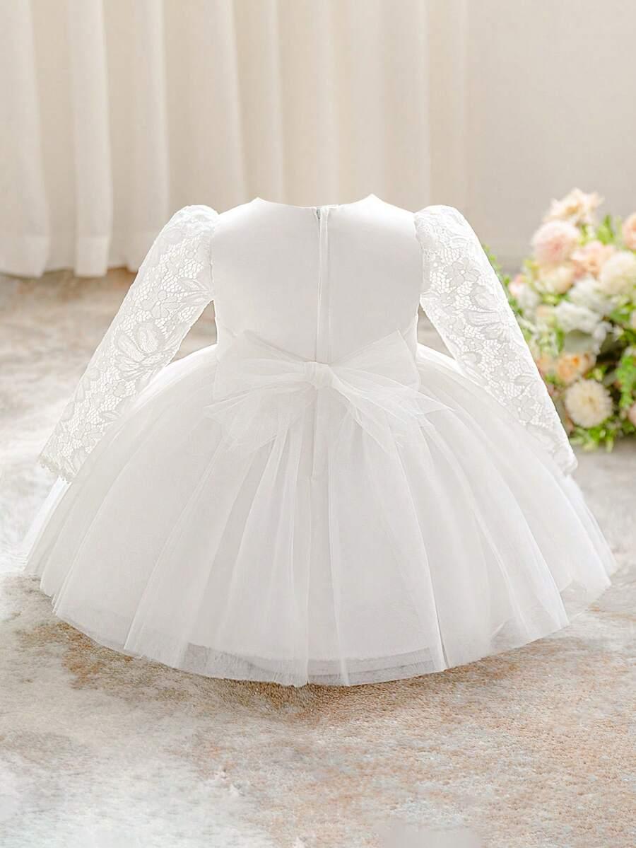 SHEIN BIAŁA SUKIENKA WSTAWKI KORONKA PK01__86-92