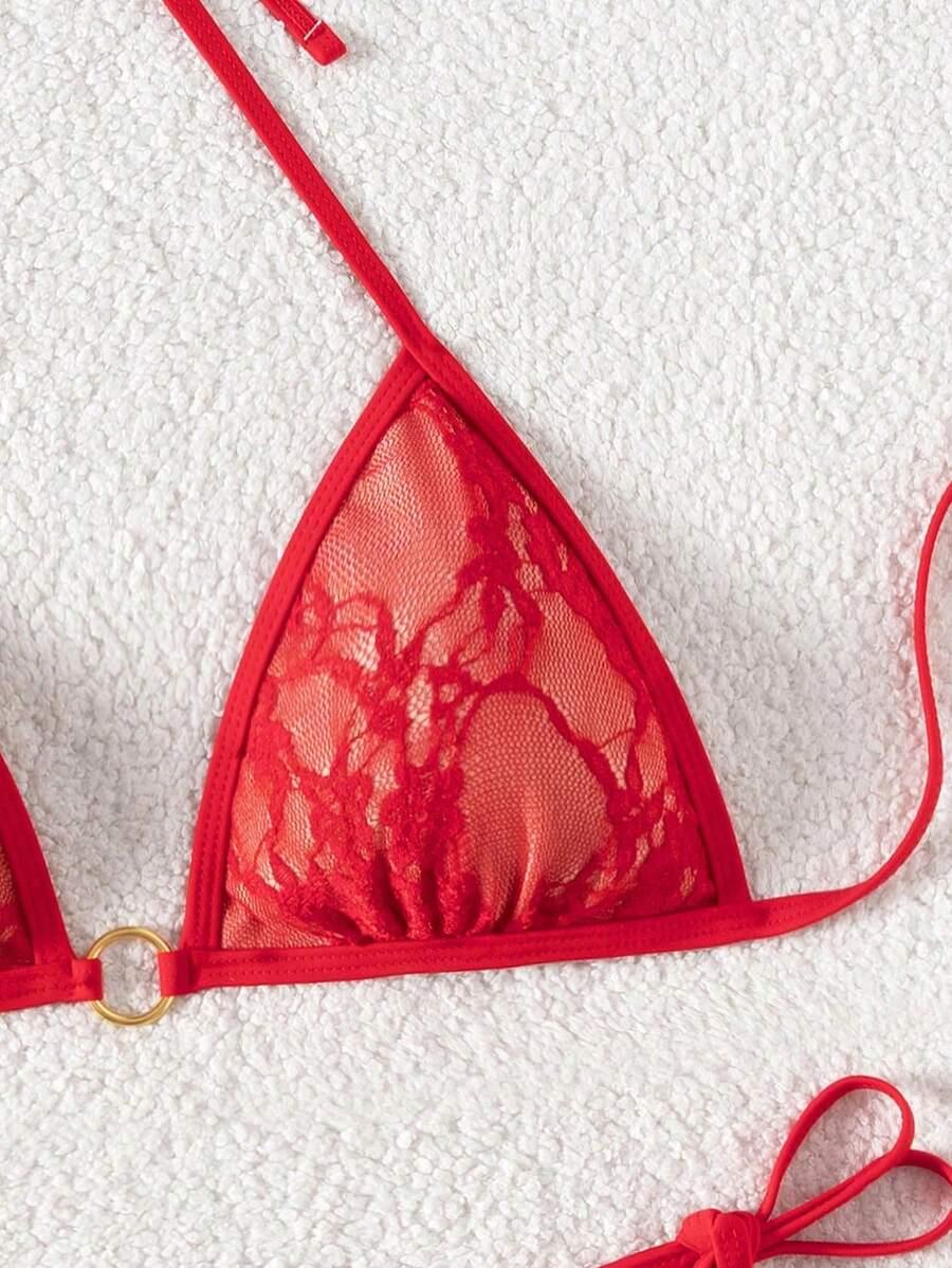 SHEIN DWUCZĘŚCIOWY STRÓJ KĄPIELOWY KORONKA S06__XXS