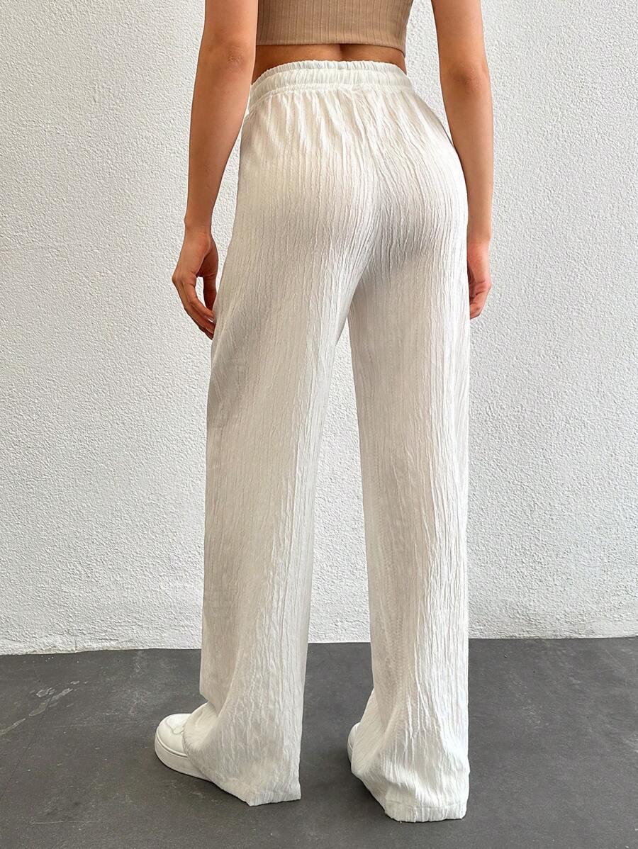 SHEIN BIAŁE SPODNIE WYSOKI STAN S06__XXL
