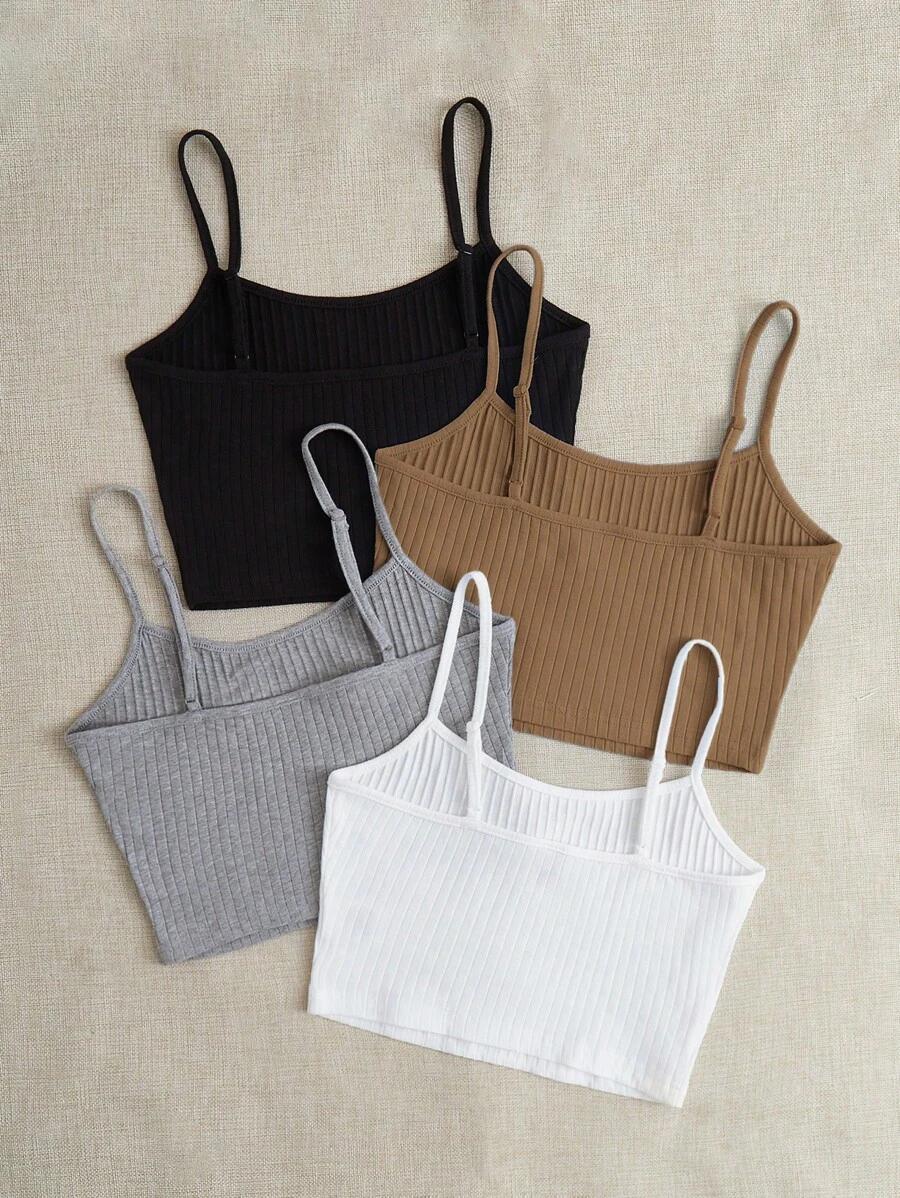 SHEIN TOP NA RAMIĄCZKACH 4-PACK S06__M