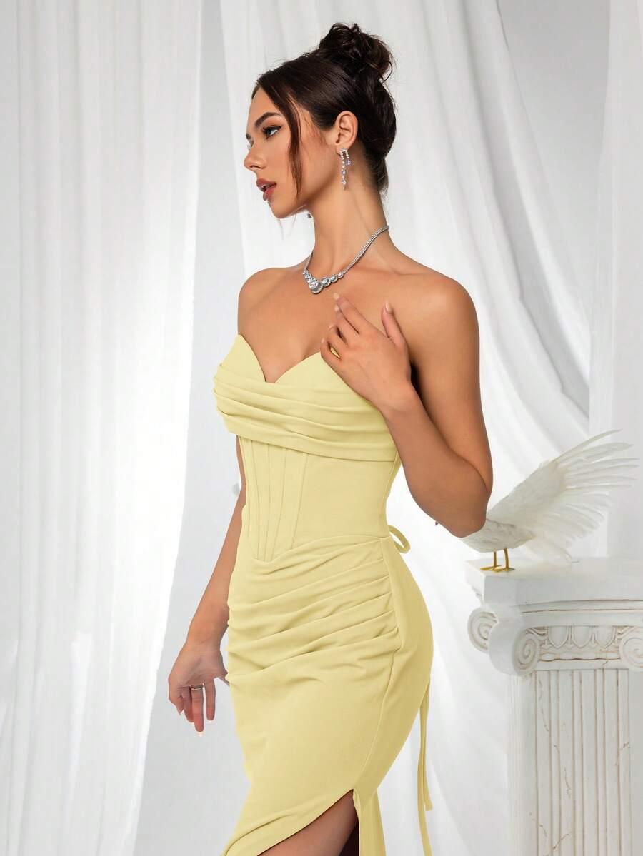 VIPGIRL ŻÓŁTA MAXI SUKIENKA S06__XS