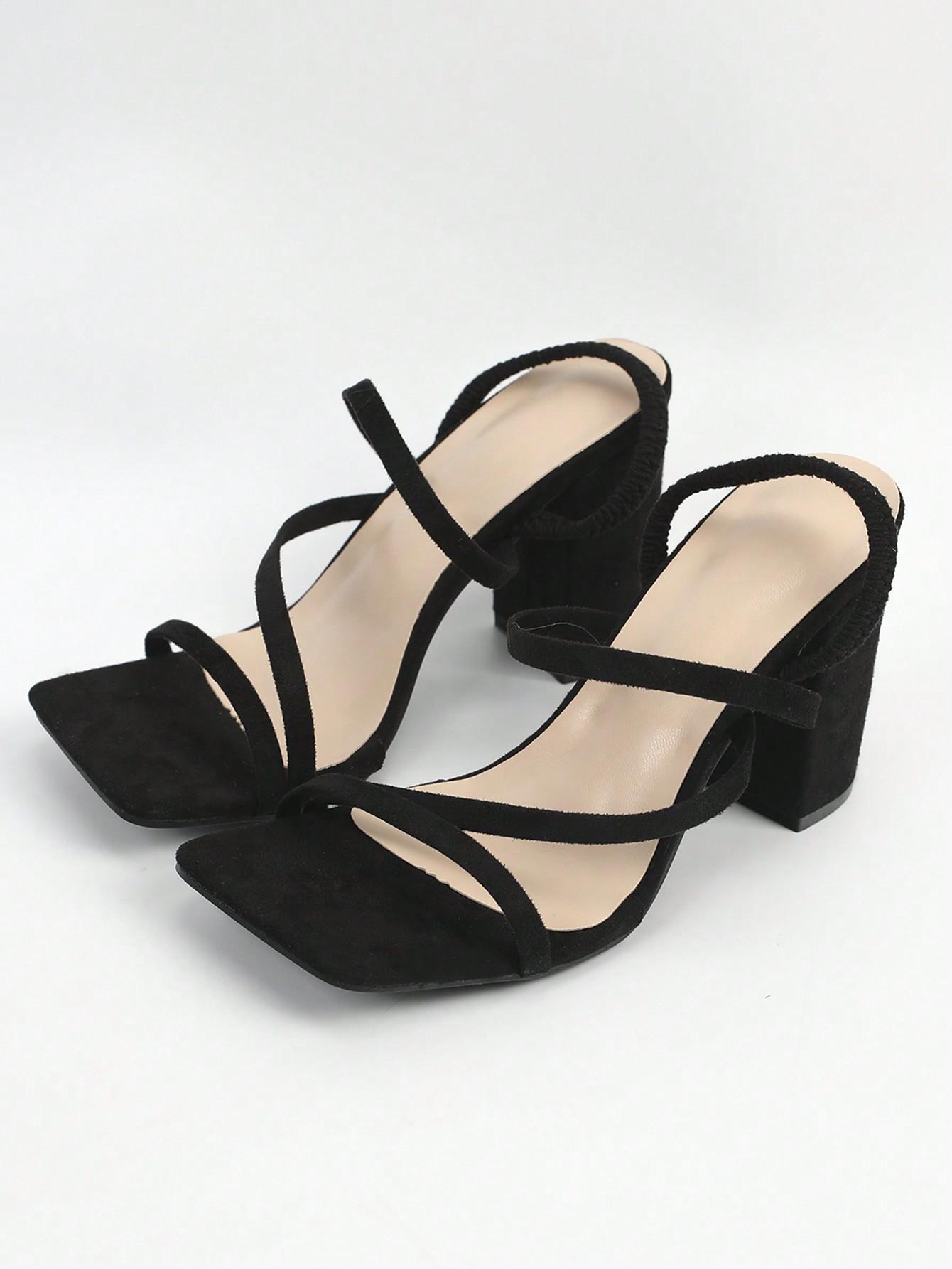 SHEIN CZARNE SANDAŁY IMITACJA ZAMSZU S06__39