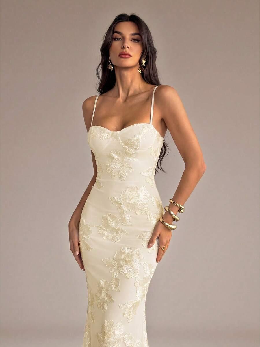 SHEIN BEŻOWA MAXI SUKIENKA S06__XS