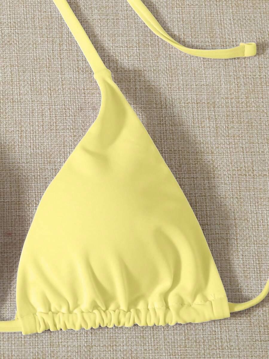 SHEIN ŻÓŁTY DWUCZĘŚCIOWY STRÓJ KĄPIELOWY PAREO S09__S