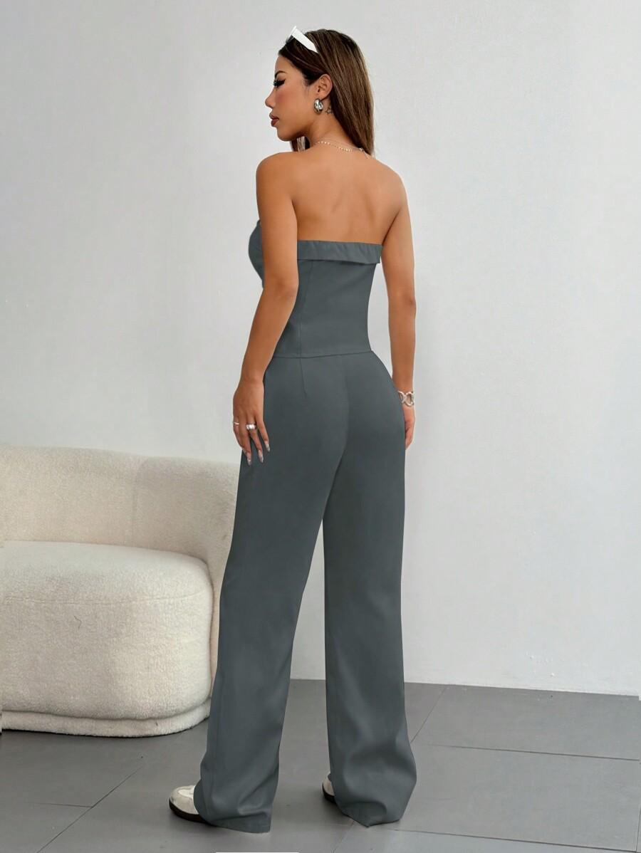 SHEIN SZARY TOP GUZIKI S06__M