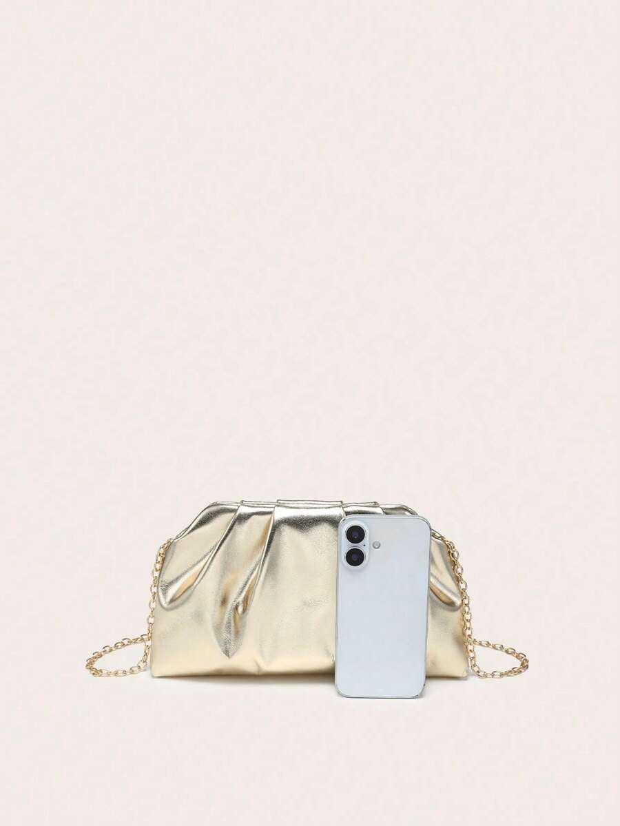 SHEIN ZŁOTA TOREBKA POŁYSK S07__12X26CM