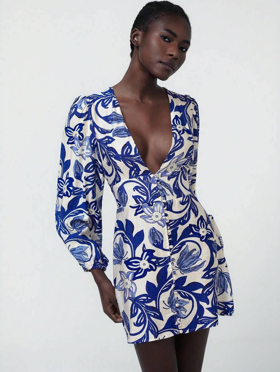 SHEIN MINI SUKIENKA Z DŁUGIM RĘKAWEM S06__L