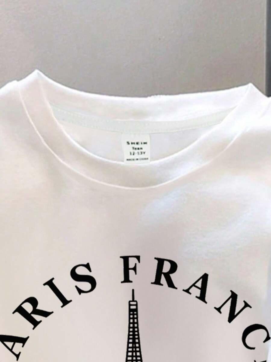 SHEIN BIAŁY T-SHIRT OKRĄGŁY DEKOLT S06__152/158