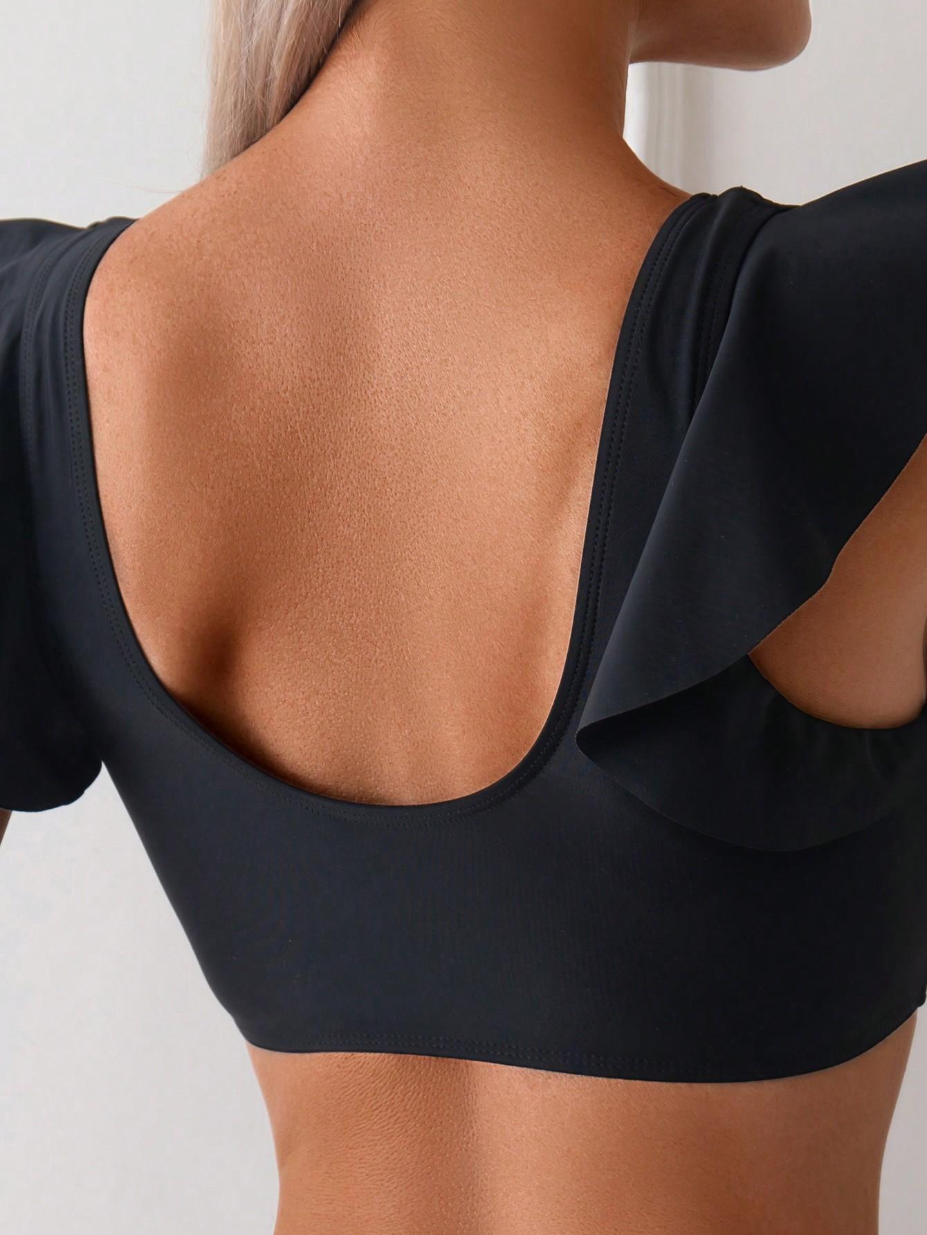 SHEIN CZARNY DWUCZĘŚCIOWY STRÓJ KĄPIELOWY S09__S