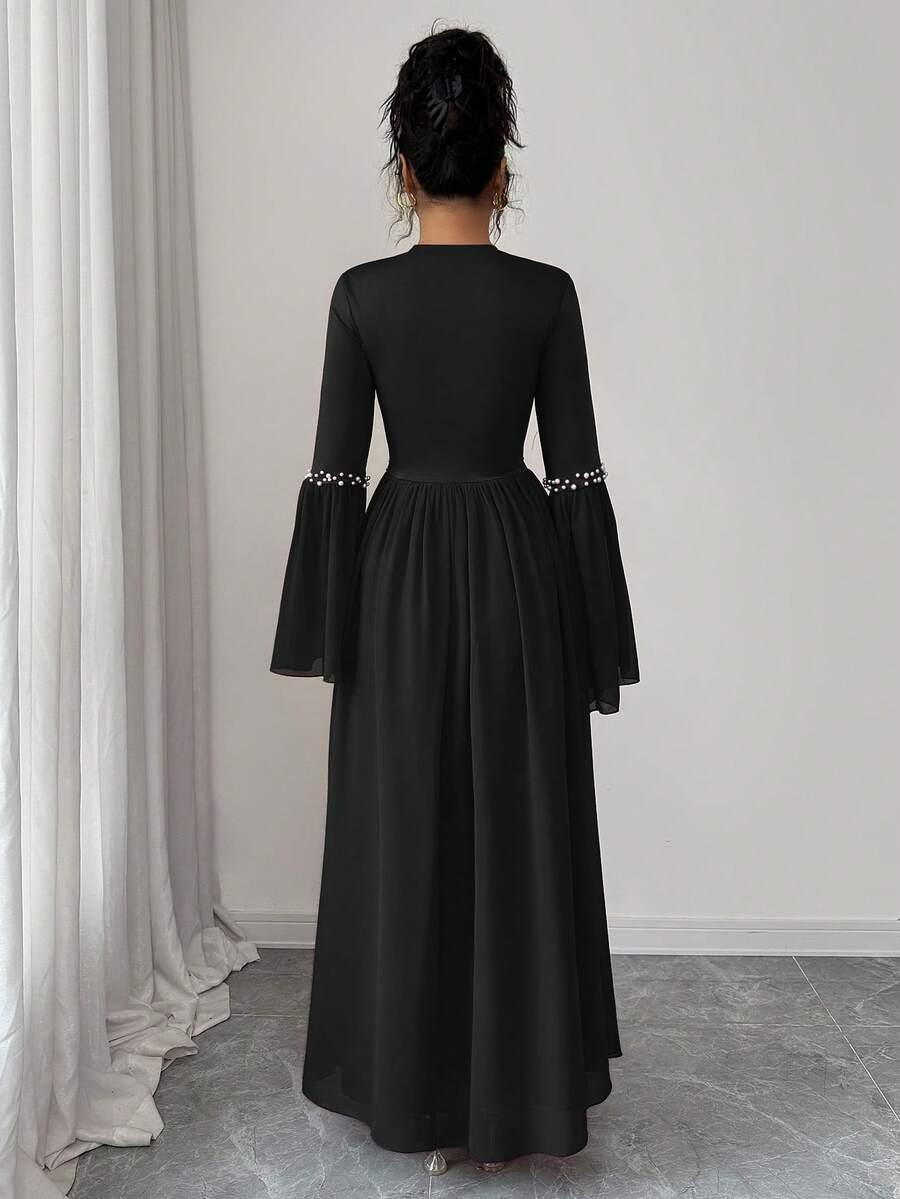 ELENZGA CZARNA MAXI SUKIENKA ZDOBIENIE S06__S