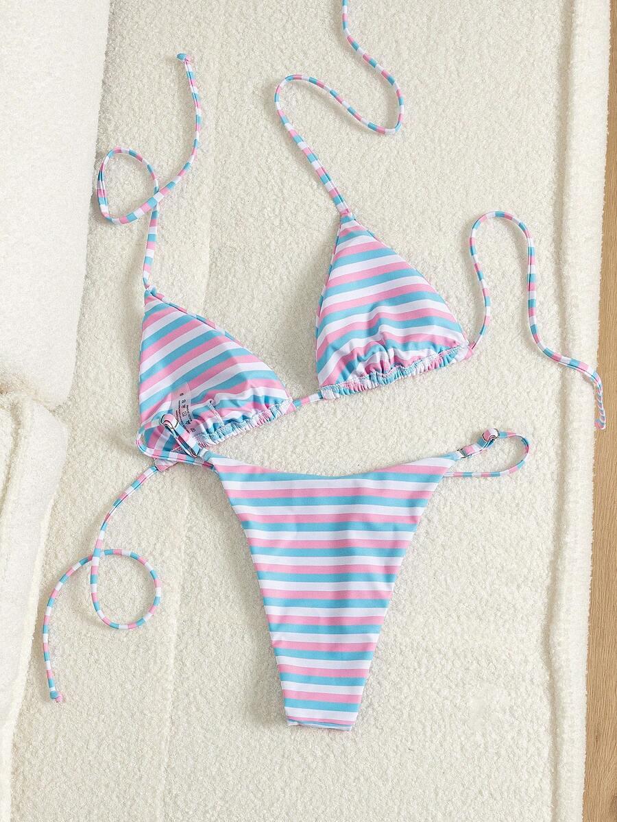 SHEIN DWUCZĘŚCIOWY STRÓJ KĄPIELOWY PASKI S09__M
