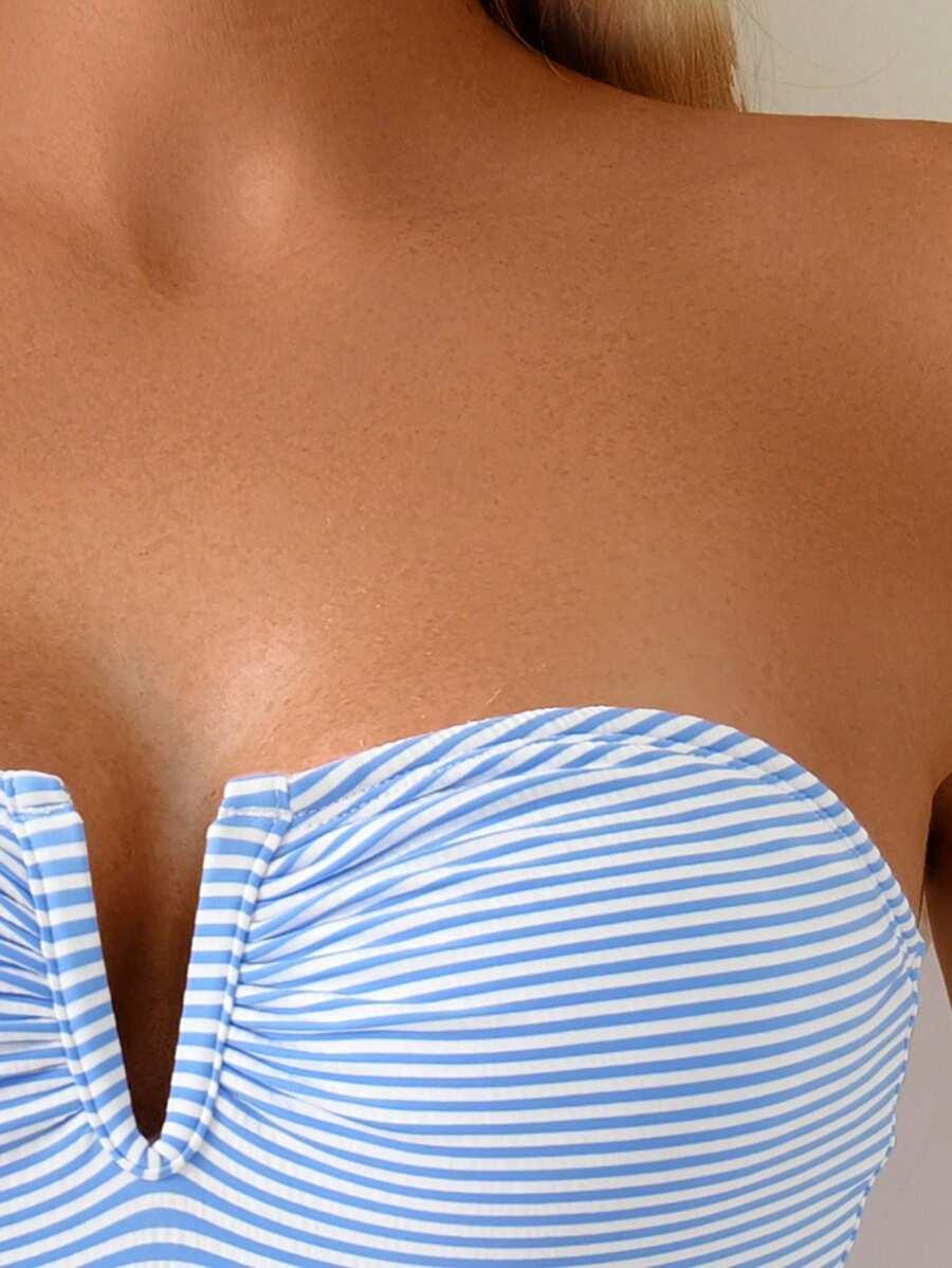 SWIM MOD JEDNOCZĘŚCIOWY STRÓJ KĄPIELOWY W PASKI S09__XL