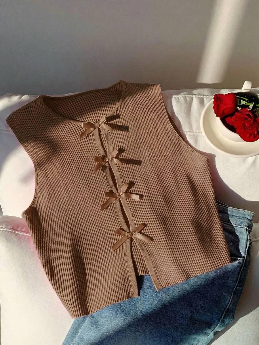 COMFORTCANA BRĄZOWY TOP KOKARDA S09__S