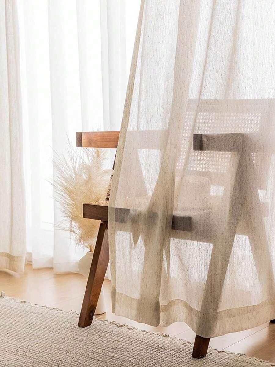 SHEIN BEŻOWA FIRANA GOTOWA 1SZT. S07__150X250CM