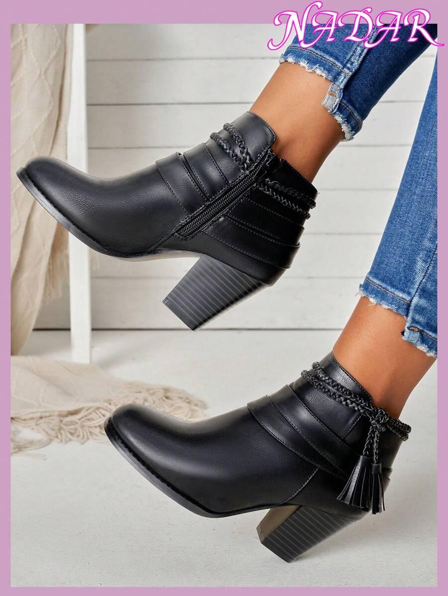 SHEIN CZARNE BOTKI ZAMEK W01__41