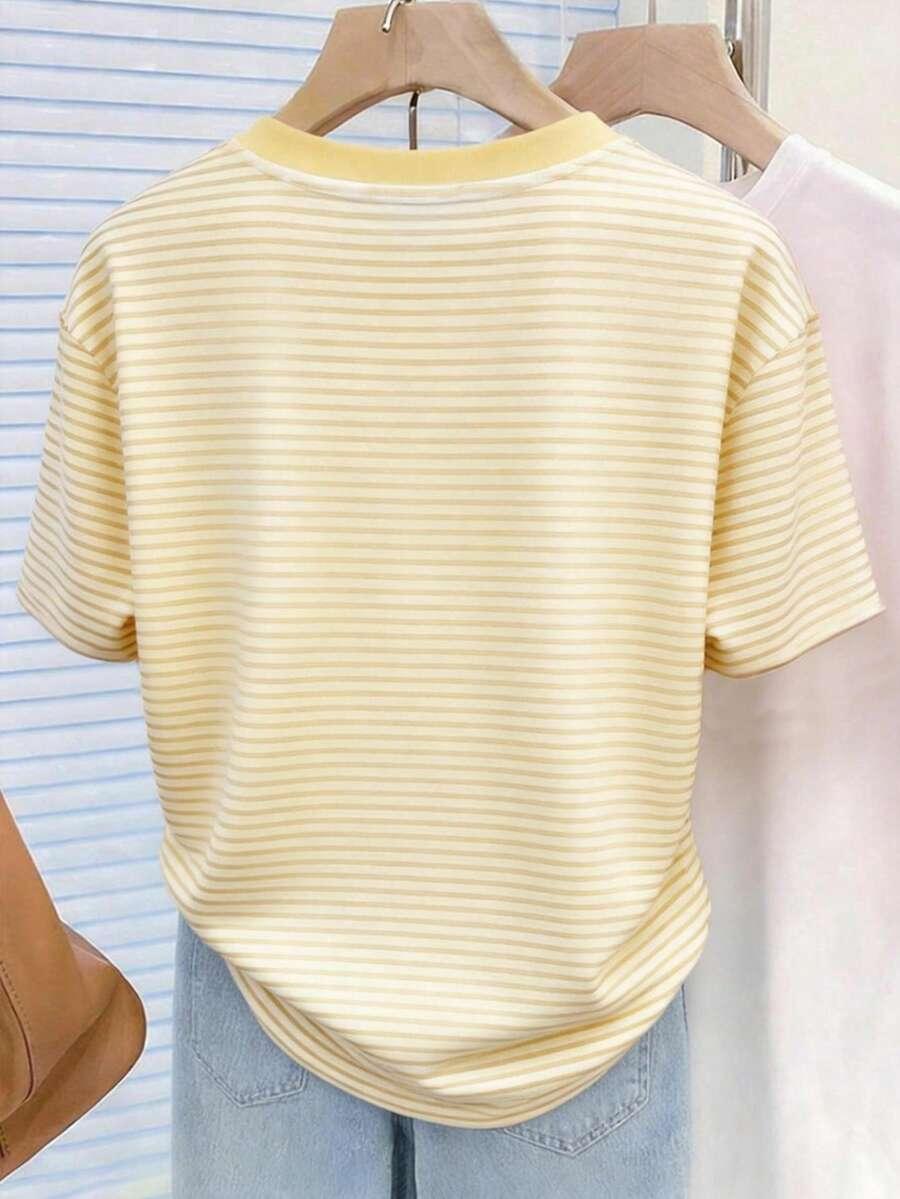 SHEIN T-SHIRT OKRĄGŁY DEKOLT PRINT S06__M