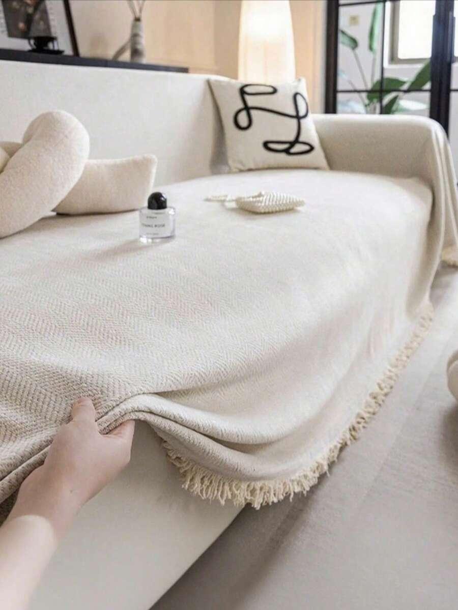 SHEIN BEŻOWA NARZUTA NA SOFĘ S07__340X180