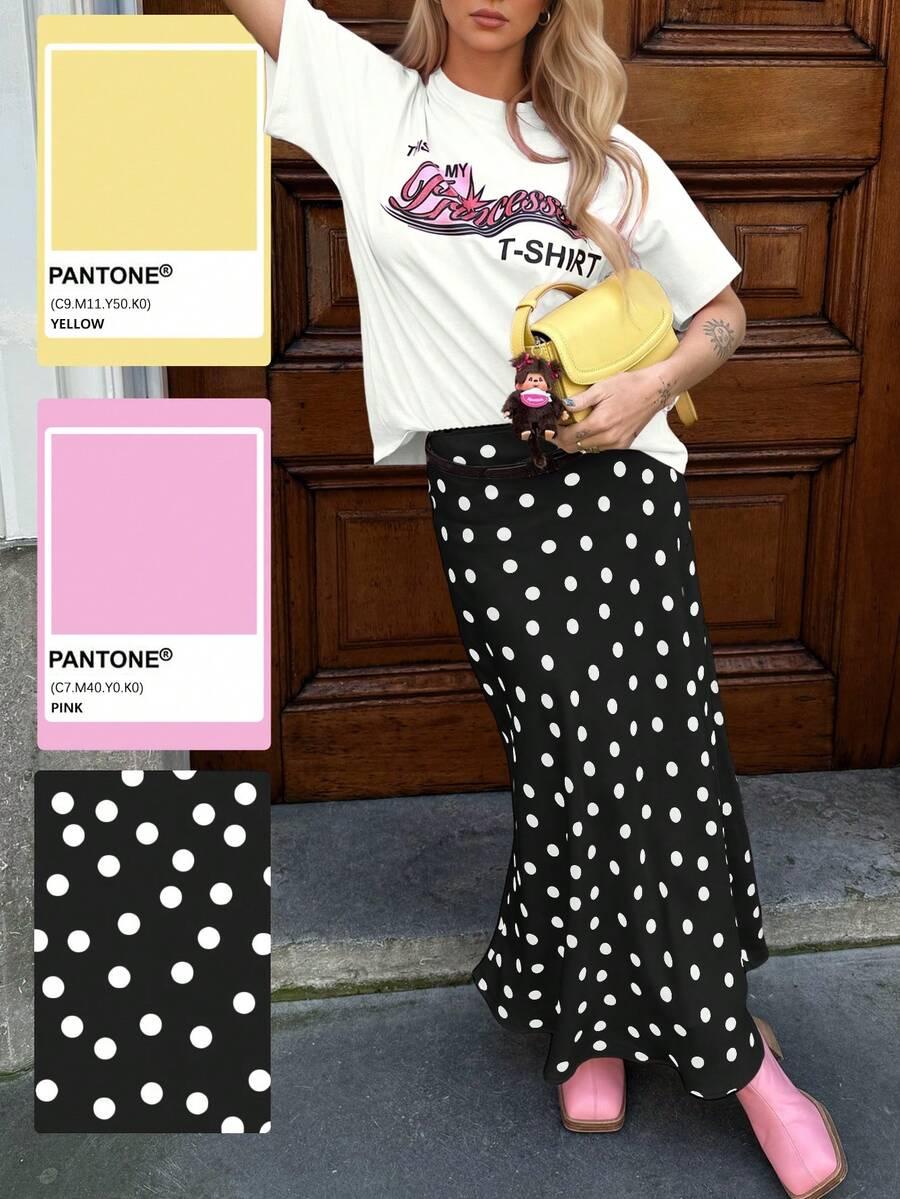 SHEIN MAXI SPÓDNICA GROSZKI S06__L