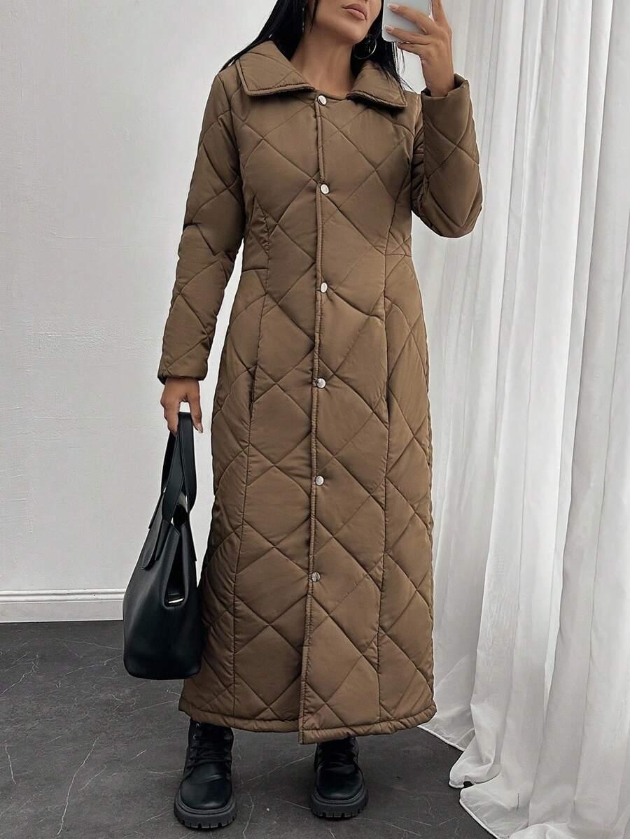 SHEIN BRĄZOWA PIKOWANA KURTKA W01__M