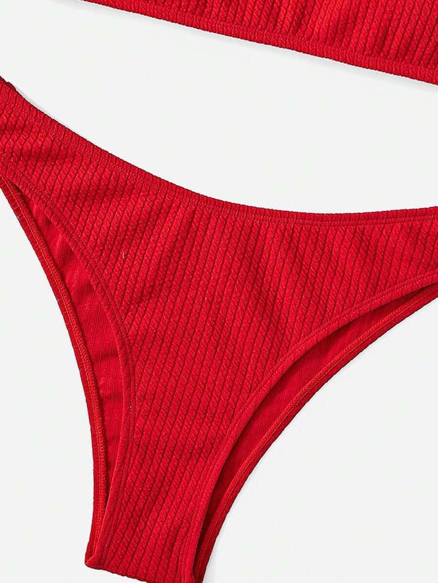 SWIM BASICS CZERWONY STRÓJ KĄPIELOWY DWUCZĘŚCIOWY S09__S