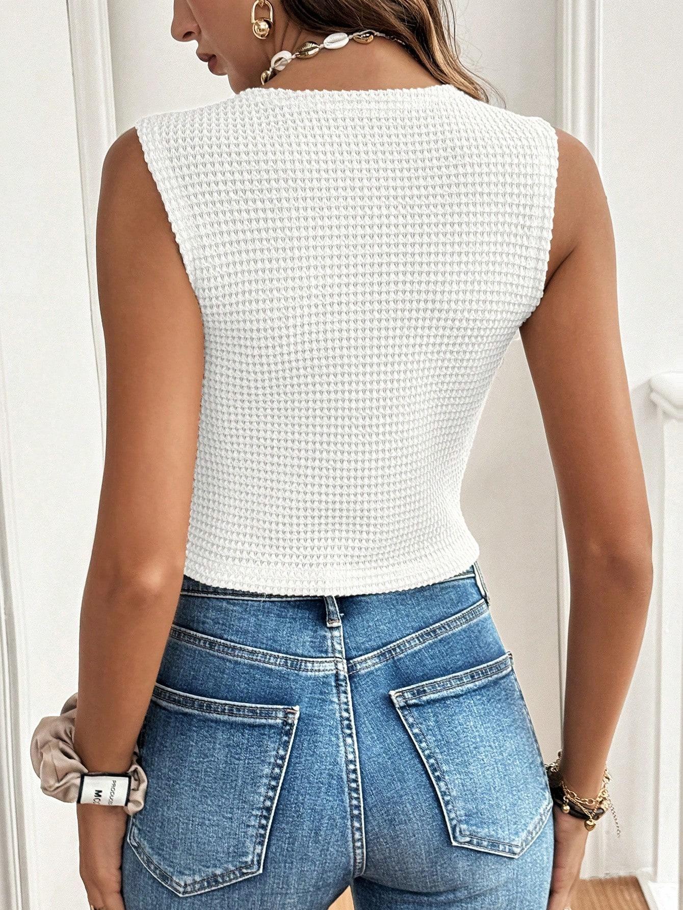 SHEIN BIAŁY TOP NA RAMIĄCZKACH S06__S