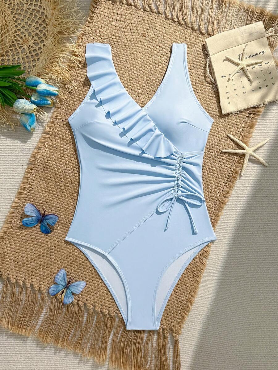 SWIM LUSHOIRE NIEBIESKI JEDNOCZĘŚCIOWY STÓJ KĄPIELOWY FALBANA S09__L