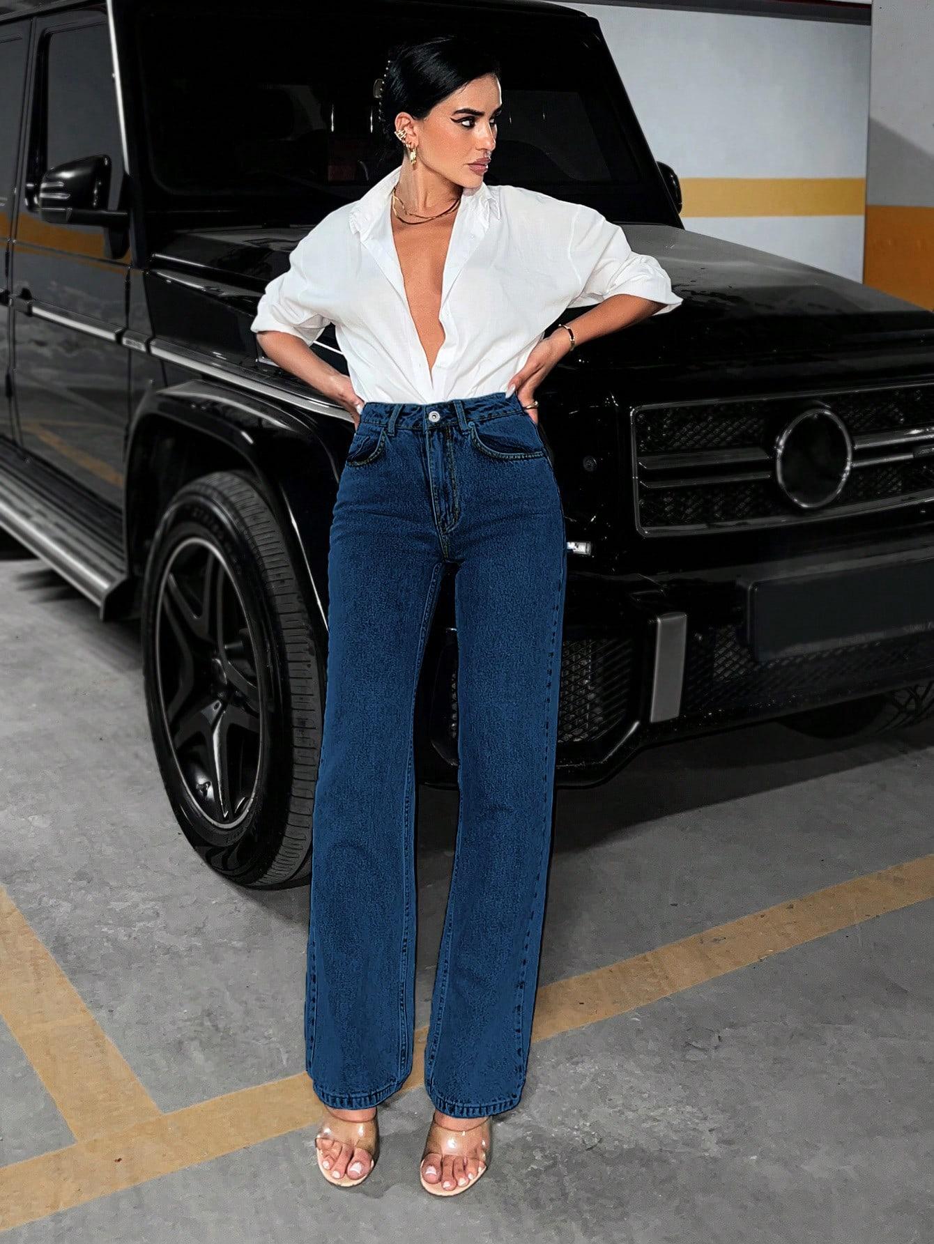 SHEIN NIEBIESKIE SPODNIE JEANS S06__S