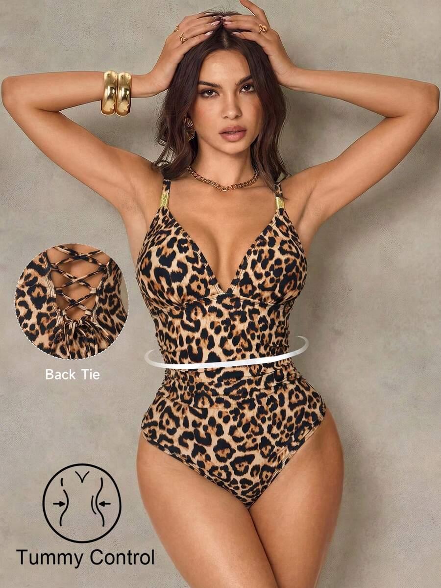 SHAPEWAVE KOSTIUM KĄPIELOWY JEDNOCZĘŚCIOWY ANIMAL PRINT S09__L