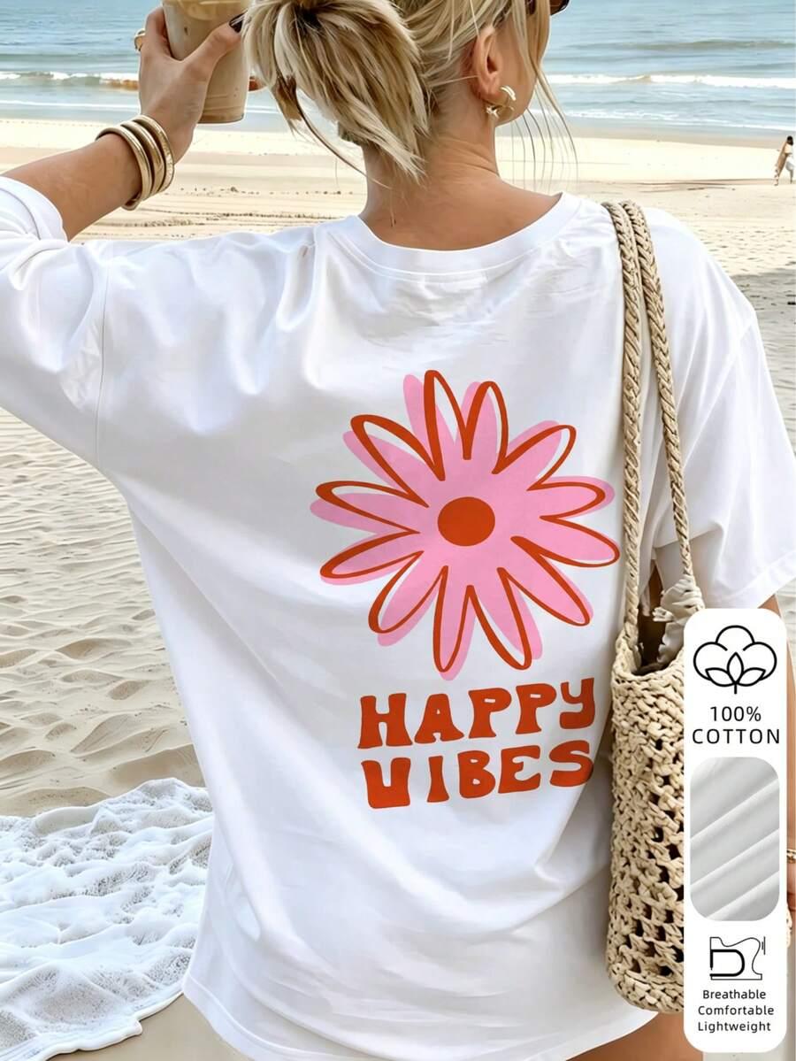 SHEIN BIAŁY T-SHIRT PRINT S06__L