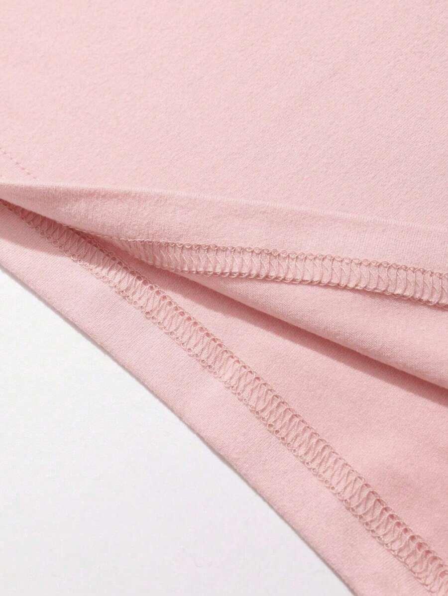 SHEIN RÓŻOWY T-SHIRT NADRUK S06__152-160
