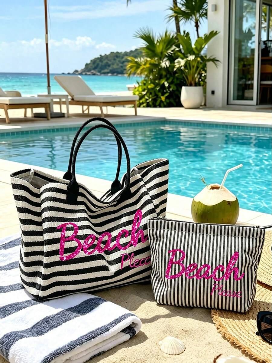 SHEIN TORBA PLAŻOWA WZÓR S07__33X38CM