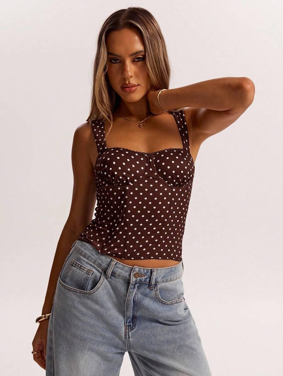 SHEIN BRĄZOWY GORSETOWY TOP S06__S