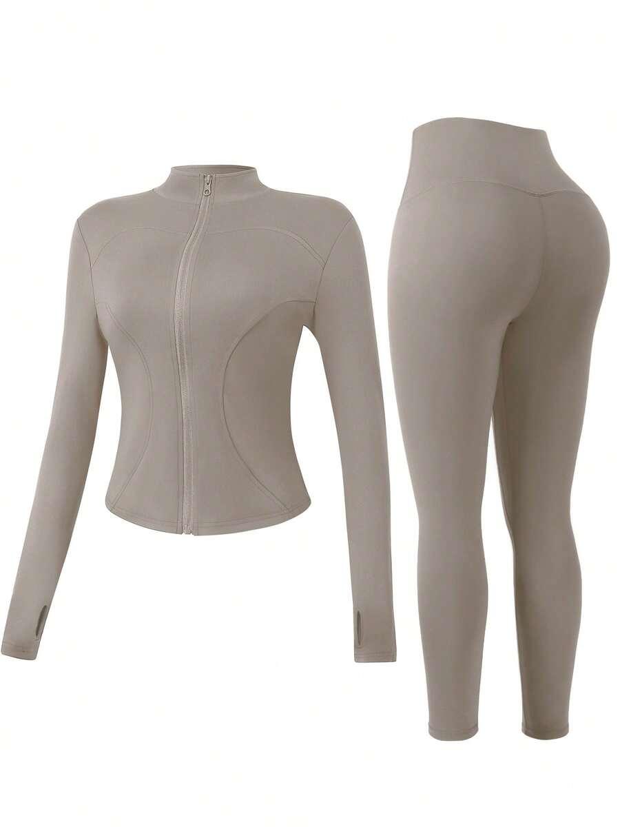 NCMRYU BEŻOWE LEGGINSY WYSOKI STAN S06__S