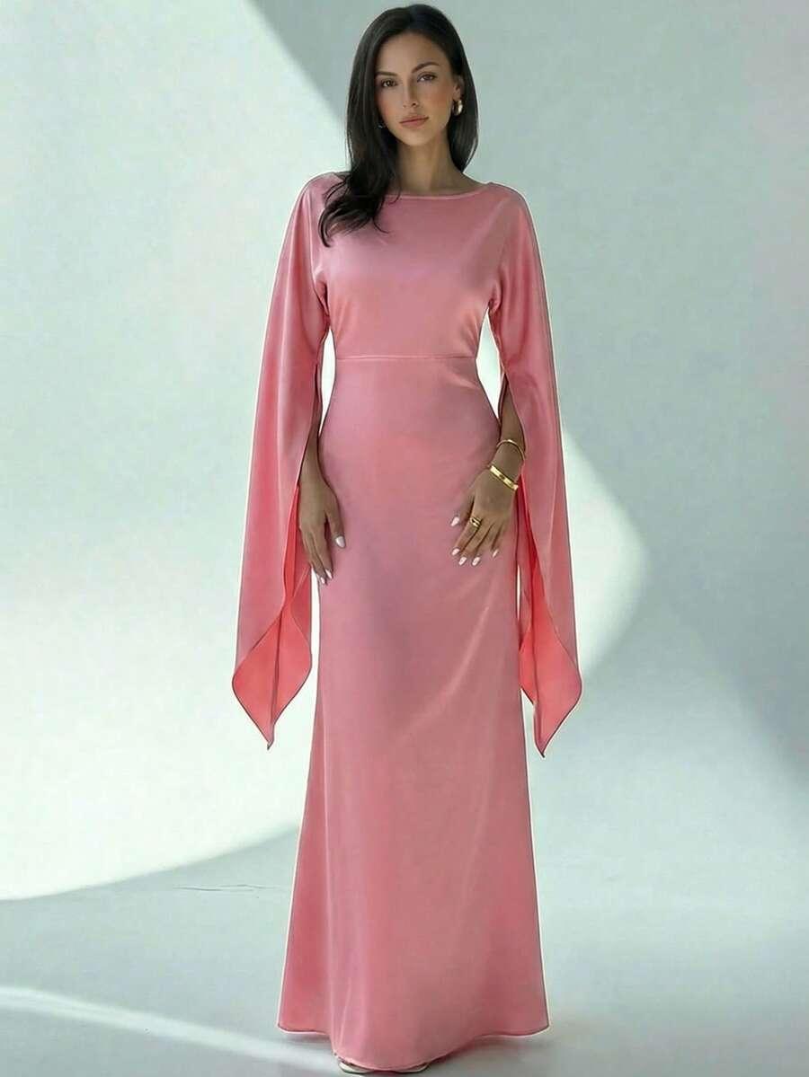 SHEIN RÓŻOWA MAXI SUKIENKA S06__XL