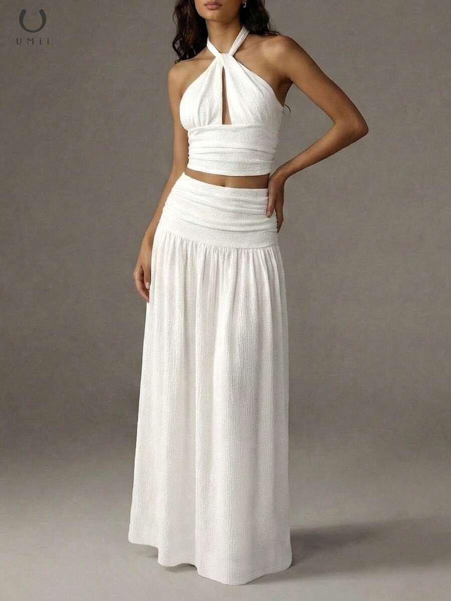 SHEIN BIAŁY TOP WIĄZANIE S06__M