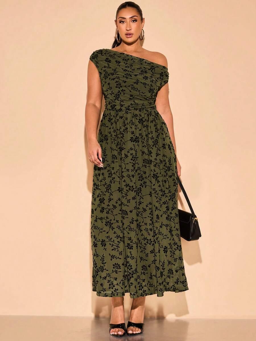SHEIN ZIELONA MAXI SUKIENKA ASYMETRYCZNY DEKOLT S06__46