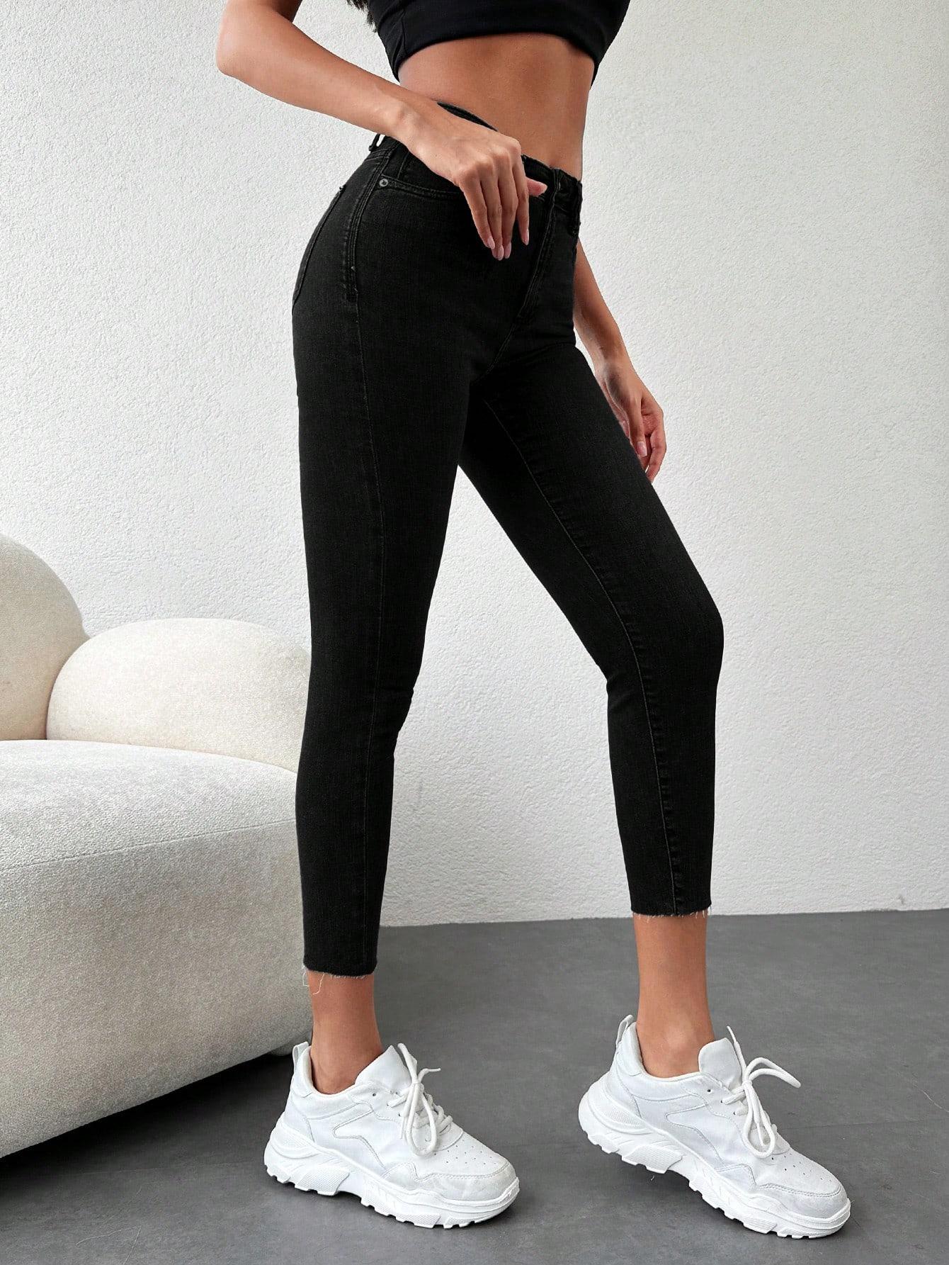 SHEIN CZARNE JEANSY RURKI S06__XL
