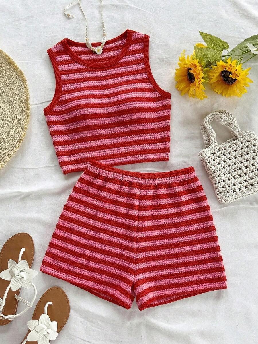 SHEIN TOP SPODENKI KOMPLET S06__M