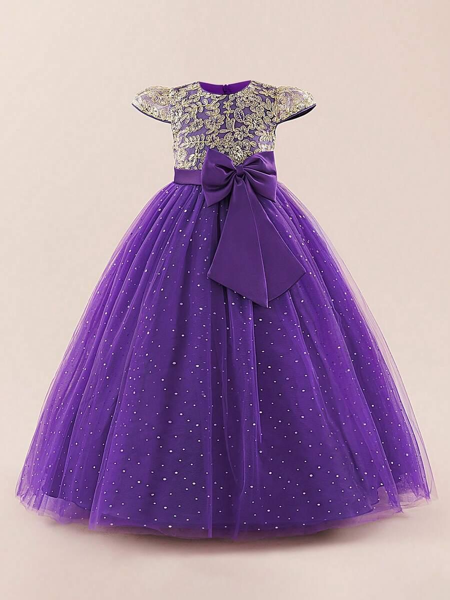 SHEIN FIOLETOWA SUKIENKA ZDOBIENIE S06__134