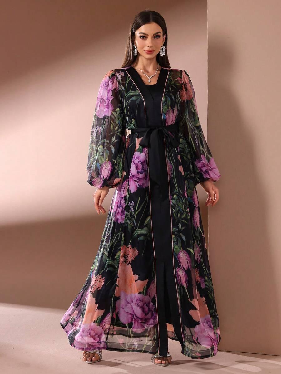 SHEIN MAXI SUKIENKA W KWIATY S06__XXL