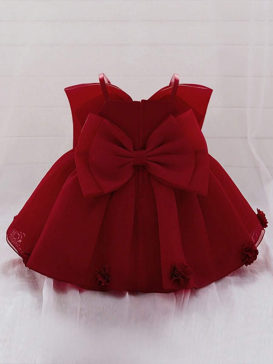 SHEIN CZERWONA SUKIENKA KOKARDA S06__92-98