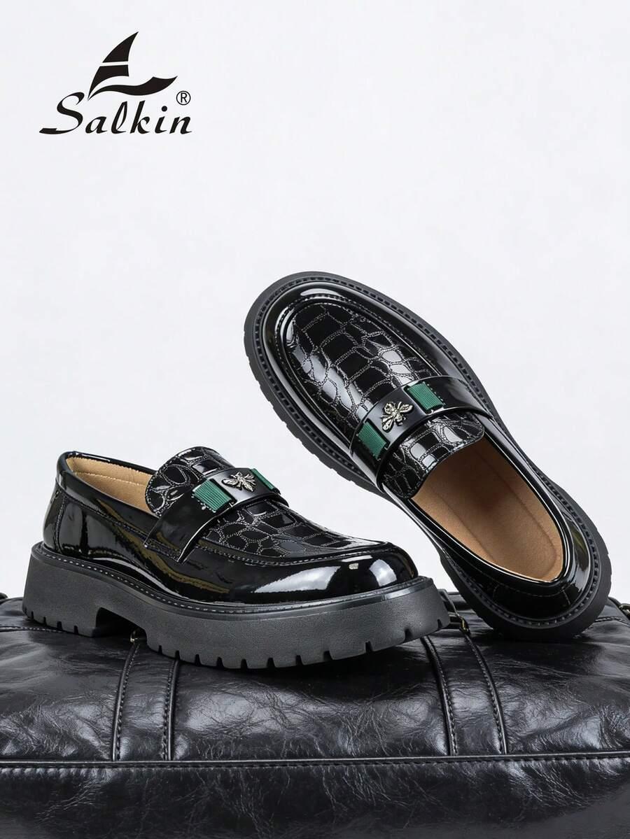 SALKIN LAKIEROWANE MOKASYNY WSTAWKA PK01__45