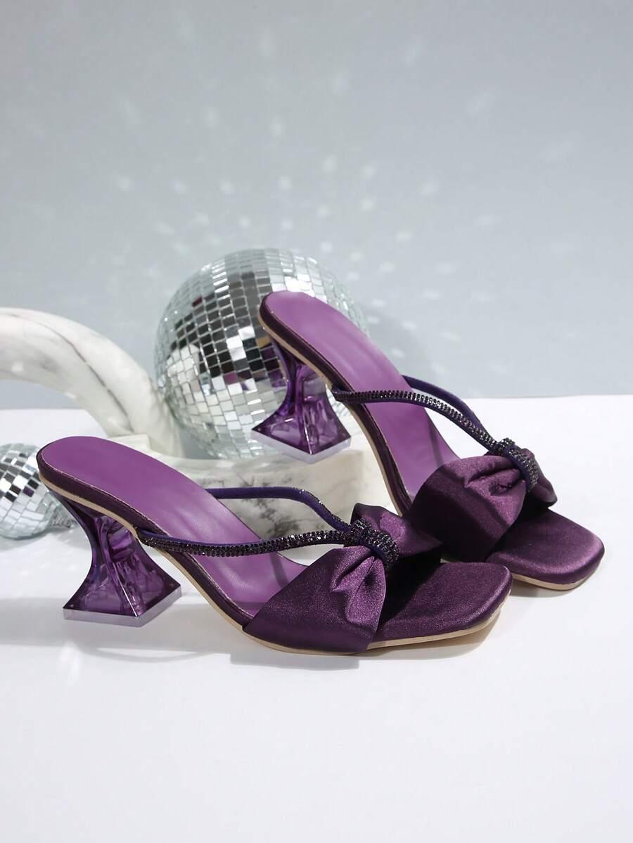 SHEIN FIOLETOWE KLAPKI ZDOBIENIA S06__37,5