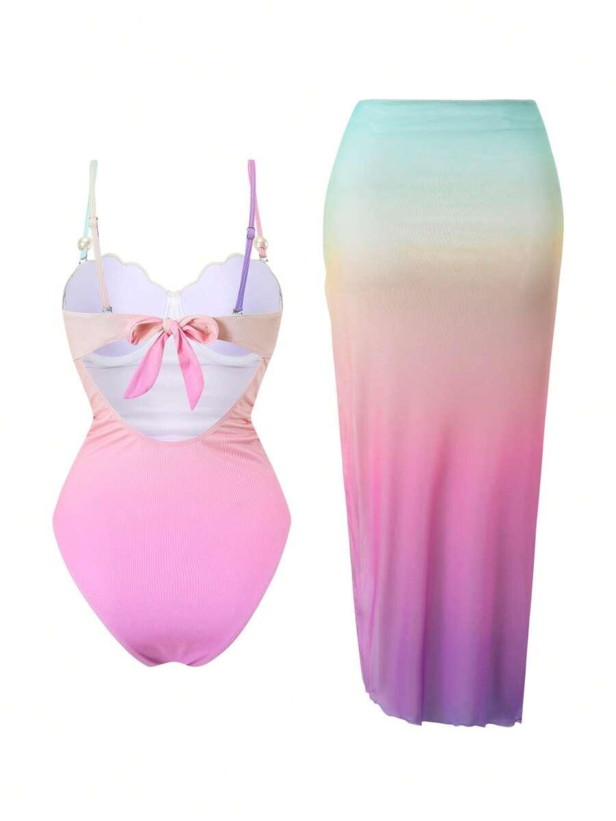 SHEIN JEDNOCZĘŚCIOWY STRÓJ KĄPIELOWY SARONG S09__S