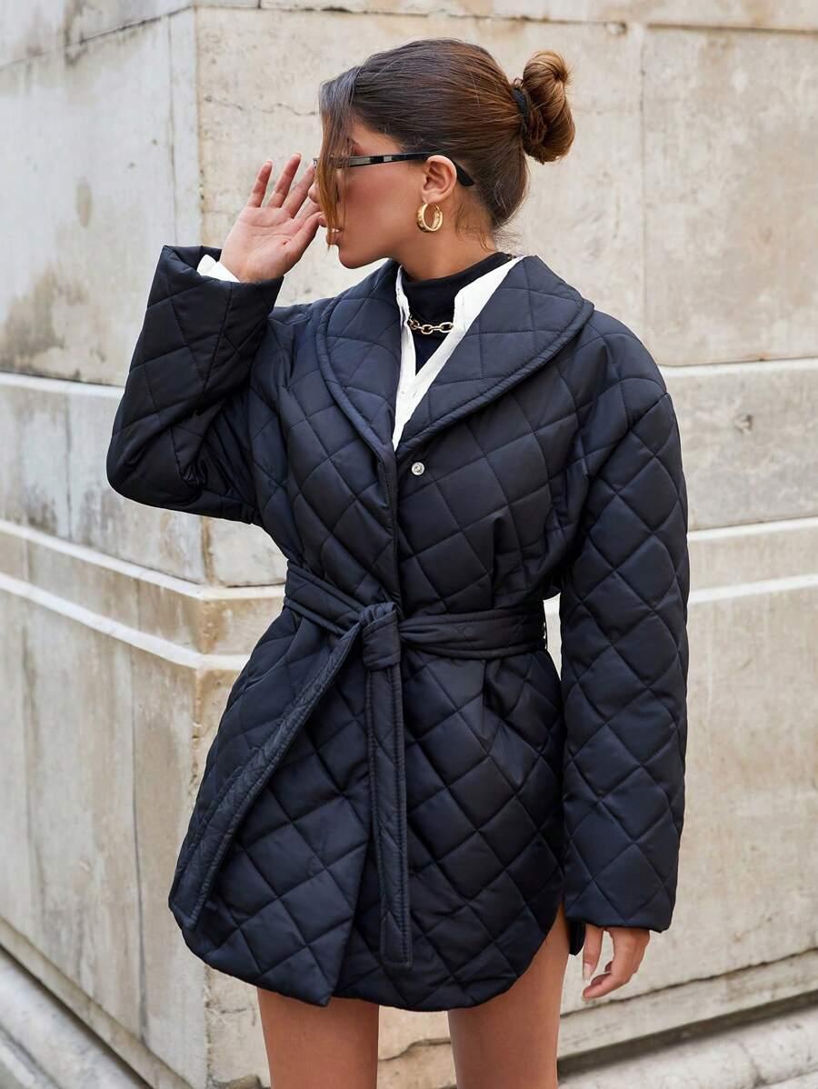 SHEIN CZARNA PIKOWANA KURTKA W01__XL