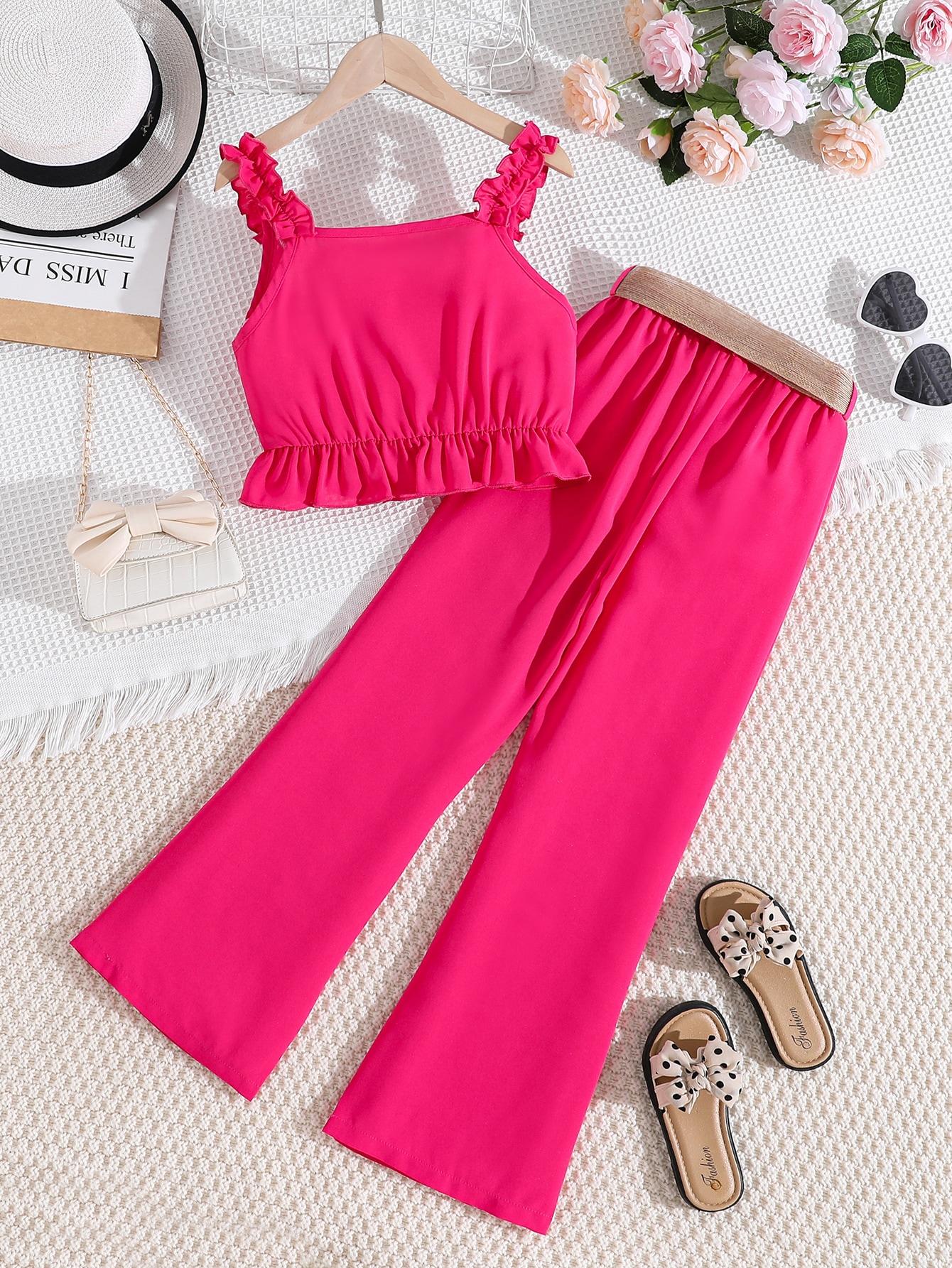 SHEIN RÓŻOWY TOP NA RAMIĄCZKACH S06__146/152